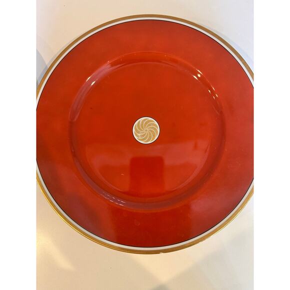 Fitz & Floyd Medallion d' Or Orange Chop Plate 12" Set of 2 - Picture 2 of 5